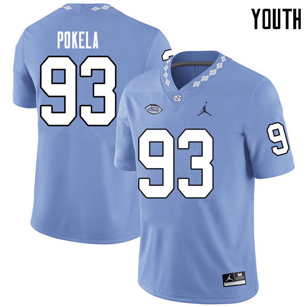 Jordan Brand Youth #93 Mats Pokela North Carolina Tar Heels College Football Jerseys Sale-Carolina B